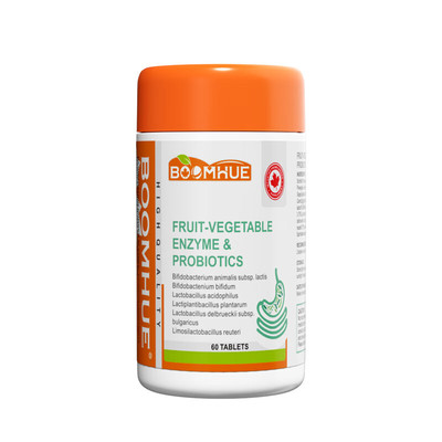 加拿大进口BOOMHUE综合果蔬酵素益生菌复合片水果植物夜间孝素片
