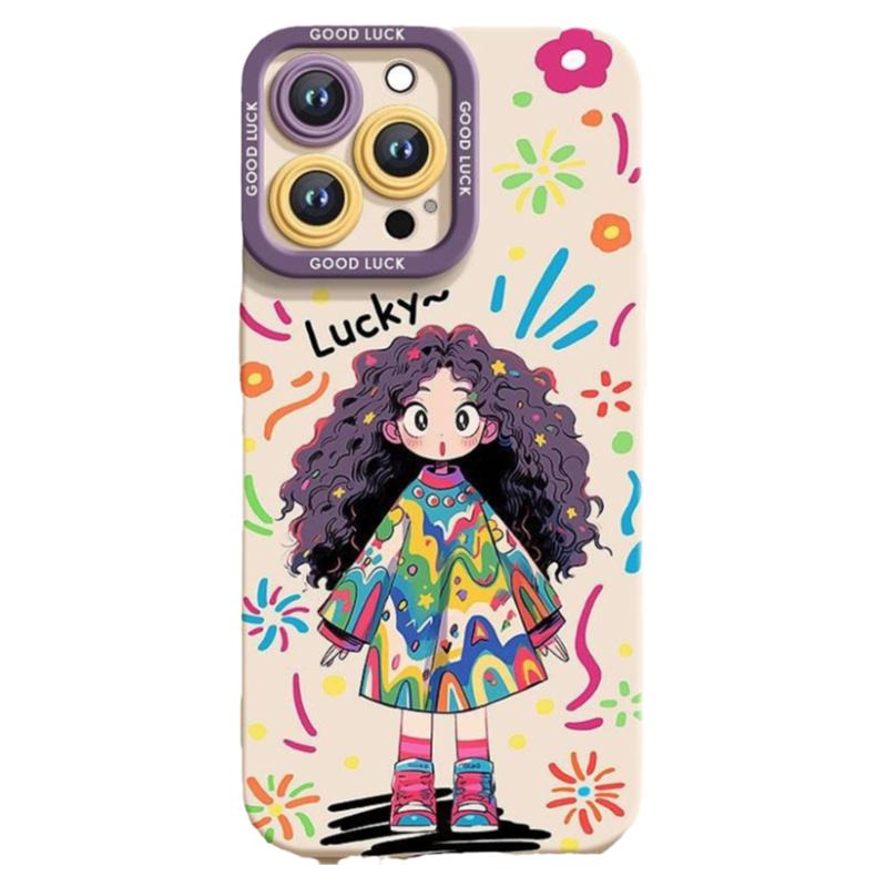 卡通爆炸头女孩个性iphone手机壳