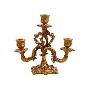 法式复古巴洛克烛台香薰蜡烛底座宽口托盘树脂家居高级宫廷风摆件