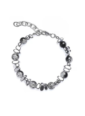 拼接爆裂珠手链男潮ins小众女高级设计感钛钢不掉色水晶情侣手串