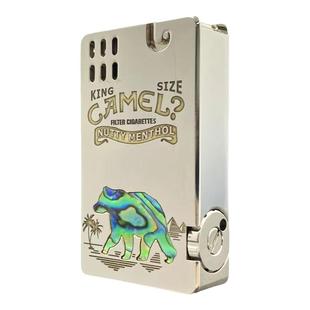 【祝融火具】艾斯普里镀铬彩贝骆驼与熊煤油打火机个性时尚男礼物