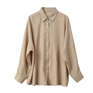 小众设计感 女士轻薄衬衣 宽松百搭长袖衬衫 薄款上衣 夏款 女装