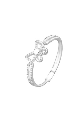 S999足银蝴蝶戒指女轻奢镂空气质