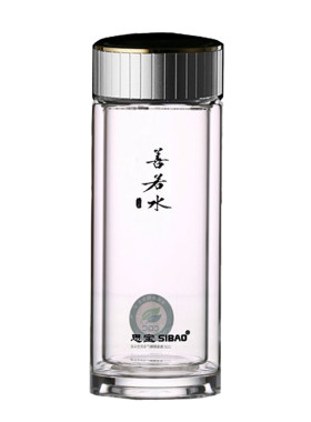 思宝茶水分离双层玻璃杯