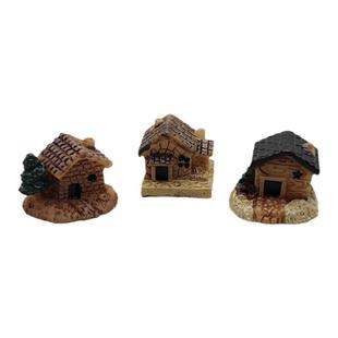 迷你房屋模型微型小号围栏房子树脂工艺品微缩场景摆件微景观造景