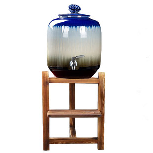 渐变陶瓷净水缸泡茶缸油缸酒坛家用水壶带龙头储水罐存水桶饮水机