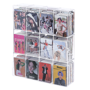 明星小卡收纳盒大容量防尘游戏王卡牌整理盒翻盖儿童奥特曼分格盒