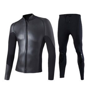 2.5mm超酷男女冲浪夹克分体长袖浮潜深潜保暖防晒潜水服WATERSTAR