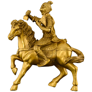黄铜马摆件客厅招办公室马上封侯工艺品财生肖马到成功铜马大号