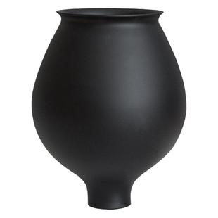 简约现代插花黑色陶罐花瓶客厅酒店样板间陶瓷摆件高级感装饰品