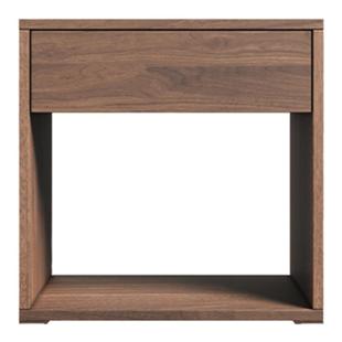 意式极简设计师款黑胡桃木色床头柜现代简约卧室收纳床边柜储物柜