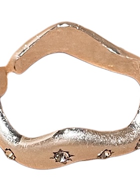 925银饰精致锆石波浪形戒指