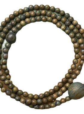 天然绿檀木圆珠项链檀香木