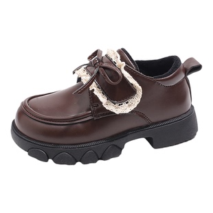 真皮女童皮鞋2026冬季新款时尚儿童软底百搭公主鞋女孩加绒豆豆鞋