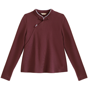 G25D-024【晨露】北京瓷片高端复古文艺轻中式保暖针织面料套头衫