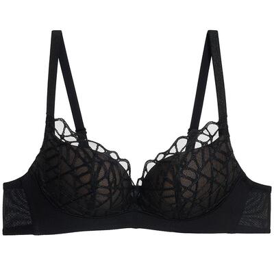 爱慕自然脉络内衣女3/4无钢圈中厚模杯小胸聚拢蕾丝文胸AM17B611