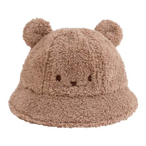 YOUGE幼歌 婴幼儿卡通毛绒渔夫帽2022新款宝宝立体耳朵可爱帽子潮