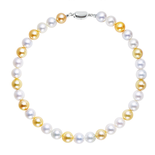 现货真科研白蝶皇后天然南洋白金混彩凤凰珍珠项链极光澳白金珠链