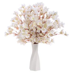 仿真桃花枝假花绢花家居客厅餐桌瓶装插花婚礼婚庆花艺装饰摆设