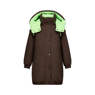 鸭鸭长款羽绒服2025冬季新款童装时尚中大童双面穿连帽鸭绒外套M