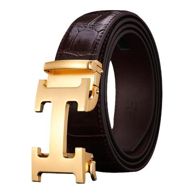 男士皮带鳄鱼纹自动扣时尚年轻人