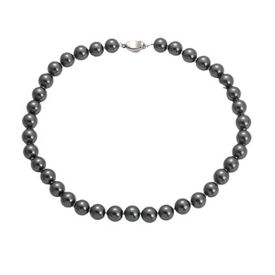 大溪地黑珍珠项链女倪妮同款进口人造轻奢锁骨链法式高级感毛衣链