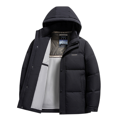 马克华菲冬季工装风连帽羽绒服男