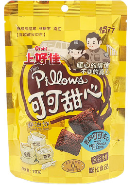 上好佳巧克力味夹心70g可可甜心