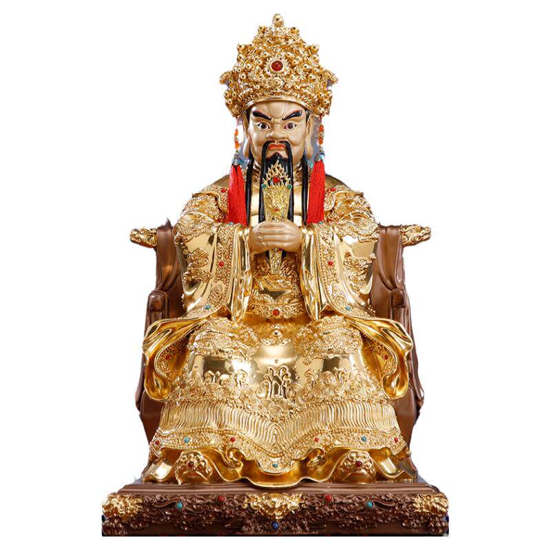 五爷佛像纯铜贴金龙五爷神像家用
