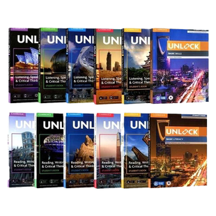 Unlock Cambridge 剑桥英语教材 英文原版 1 2 3 4 5 级 A1-C1 级别 listening speaking reading writing 听力口语阅读写作英语