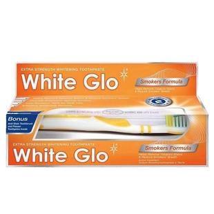 澳洲进口WhiteGlo惠宝去烟渍烟味牙膏牙刷套装烟民去牙黄清新口气