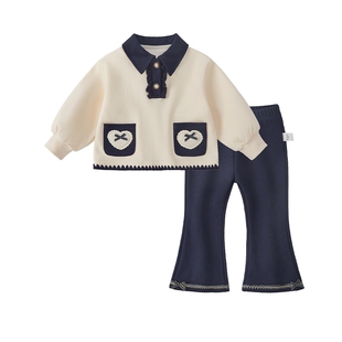 [7A抗菌]女童套装春秋宝宝小香风女宝小童衣服女孩儿童春装两件套