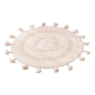 全棉卧室圆形地毯垫浪漫流苏床边毯电脑转椅垫梳妆凳地板保护垫子