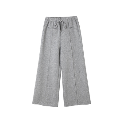 时然大码灰色休闲裤梨形天菜