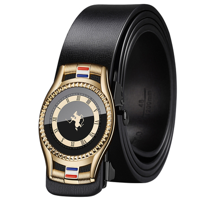 男士皮带无牙自动扣青中年纯牛皮