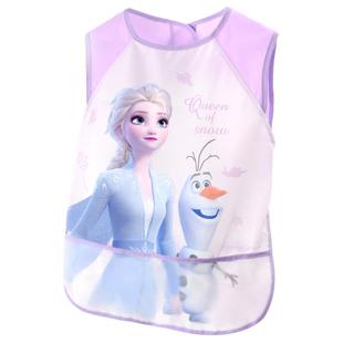 儿童吃饭围兜罩衣防水防脏卡通爱莎公主女孩画画围裙女童宝宝饭兜