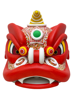 国潮狮子头舞狮立体摆件