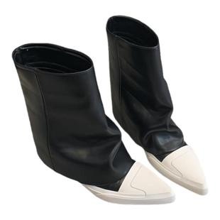 小众设计尖头平底裤管靴女2026春季新款显瘦高筒骑士靴辣妹长筒靴