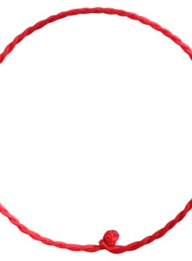 手工极简细手绳麻花拧绳可穿珠手链脚链本命年红绳男女情侣二股辫