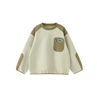 【商场同款】papa爬爬秋新款儿童口袋卫衣玉米绒男童上衣休闲时尚