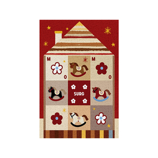 马年红色入户门门地垫丝圈进门门口脚垫子竖版耐脏防滑可裁剪定制