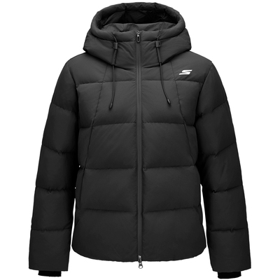 斯凯奇2025秋冬新款女款羽绒服短款外套梭织设计保暖户外运动夹克