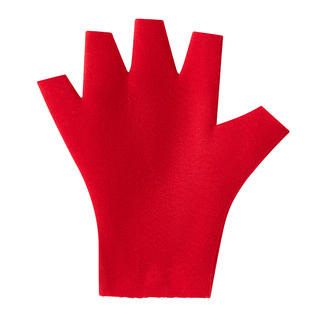 红色羊绒手套女露指骑行2025新款轻薄保暖可触屏加绒防寒半截手套