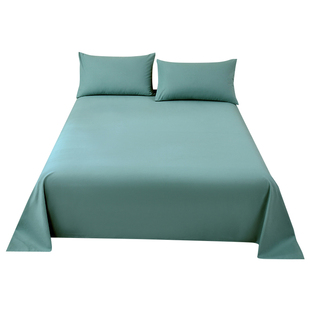 2026新款A类全棉加厚磨毛素色床单纯棉森林绿色纯色厚实绿被单