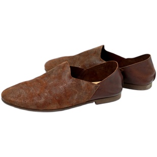 Mantova曼托瓦女平底单鞋真皮2021新款磨砂牛皮懒人鞋百搭浅口鞋