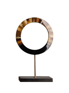 软装饰工艺品玄关半圆形金属摆件