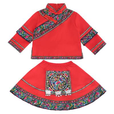 三月三少数民族服装儿童广西壮族衣服侗族哈尼族女童服饰苗族男童