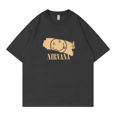 Nirvana落肩宽松纯棉摇滚短袖T恤