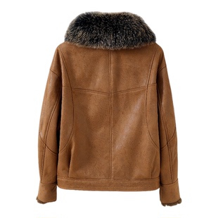 2025冬季新款V领貂皮大衣女 减龄气质长款裘皮皮草进口拼貂水貂毛