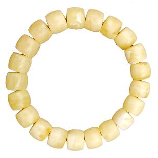 保真天然琥珀蜜蜡手串男款 正品俄料鸡油黄直切桶珠子单圈手链女